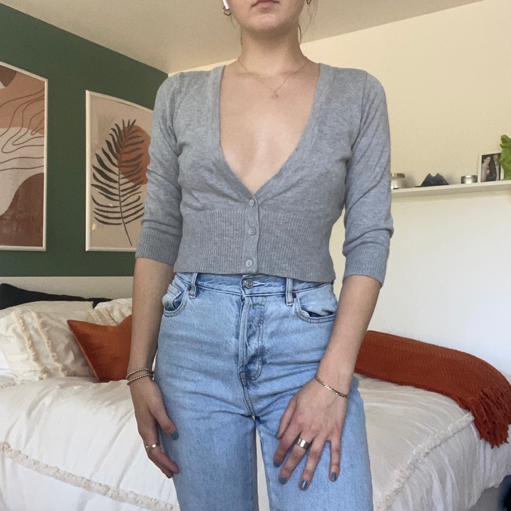 Gray cardigan
